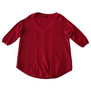 Torrid Red Wool Blend Cableknit Sweater